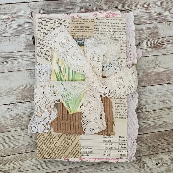 Pink Embellished Junk Journal: Flowers, Birds and Butterflies (Wish) - Picture 1 of 16